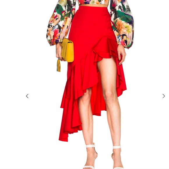Alexis Dresses & Skirts - Alexis Cameo Red Asymmetrical Skirt Medium